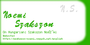 noemi szakszon business card